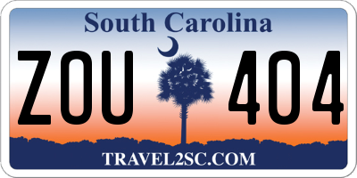SC license plate ZOU404