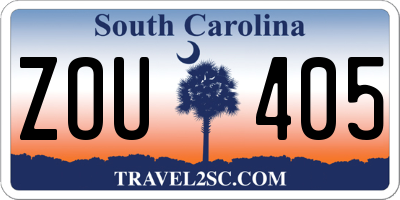 SC license plate ZOU405