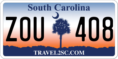 SC license plate ZOU408