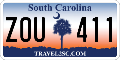 SC license plate ZOU411