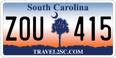 SC license plate ZOU415