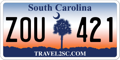 SC license plate ZOU421