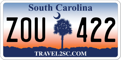 SC license plate ZOU422