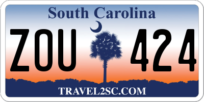 SC license plate ZOU424