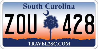 SC license plate ZOU428