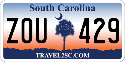 SC license plate ZOU429