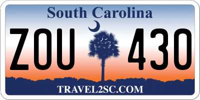 SC license plate ZOU430