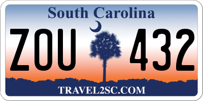 SC license plate ZOU432