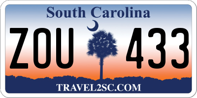SC license plate ZOU433