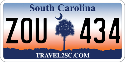 SC license plate ZOU434