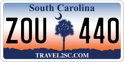 SC license plate ZOU440