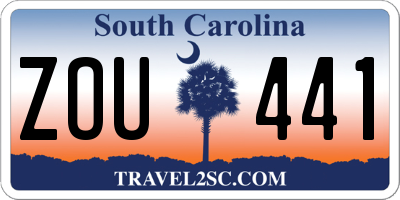 SC license plate ZOU441
