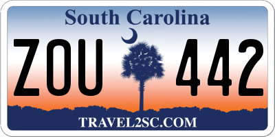 SC license plate ZOU442