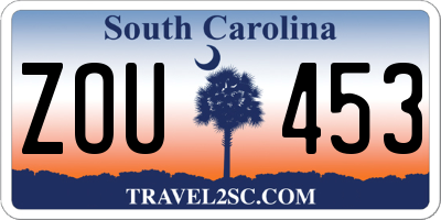 SC license plate ZOU453