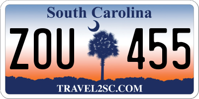 SC license plate ZOU455