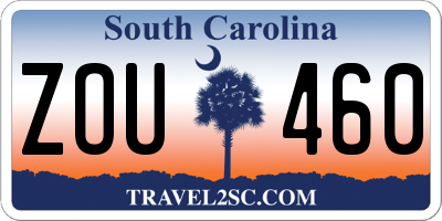 SC license plate ZOU460