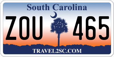 SC license plate ZOU465