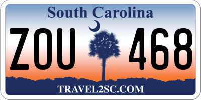 SC license plate ZOU468