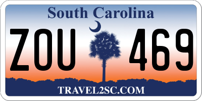 SC license plate ZOU469