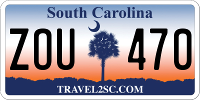 SC license plate ZOU470