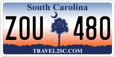 SC license plate ZOU480
