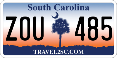SC license plate ZOU485
