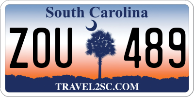 SC license plate ZOU489