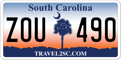SC license plate ZOU490