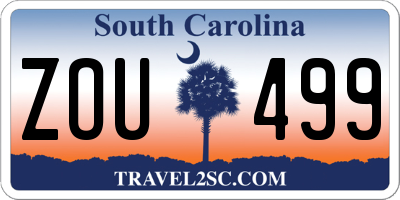SC license plate ZOU499