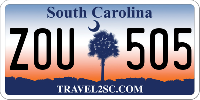 SC license plate ZOU505