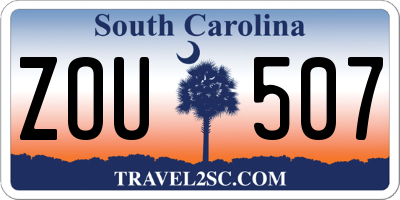 SC license plate ZOU507