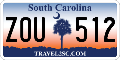 SC license plate ZOU512