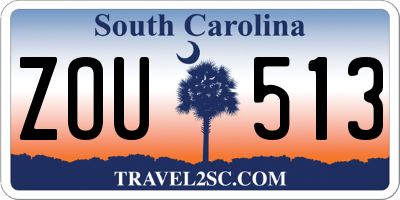 SC license plate ZOU513