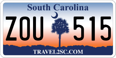 SC license plate ZOU515