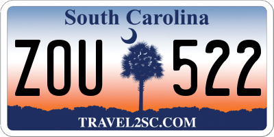SC license plate ZOU522