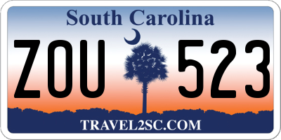 SC license plate ZOU523