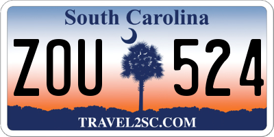 SC license plate ZOU524