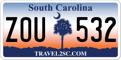 SC license plate ZOU532
