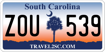 SC license plate ZOU539