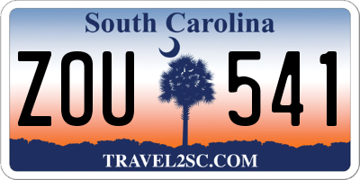 SC license plate ZOU541