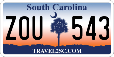 SC license plate ZOU543