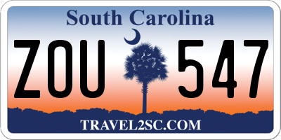SC license plate ZOU547