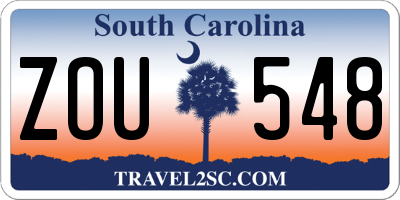 SC license plate ZOU548