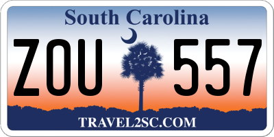 SC license plate ZOU557
