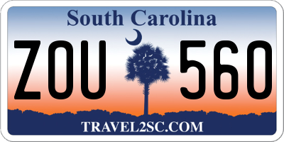SC license plate ZOU560