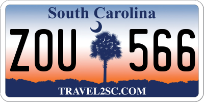 SC license plate ZOU566