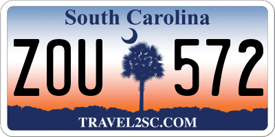 SC license plate ZOU572