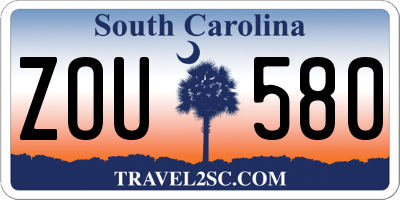 SC license plate ZOU580
