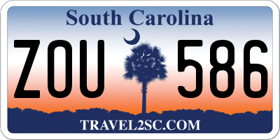 SC license plate ZOU586