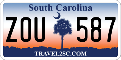 SC license plate ZOU587